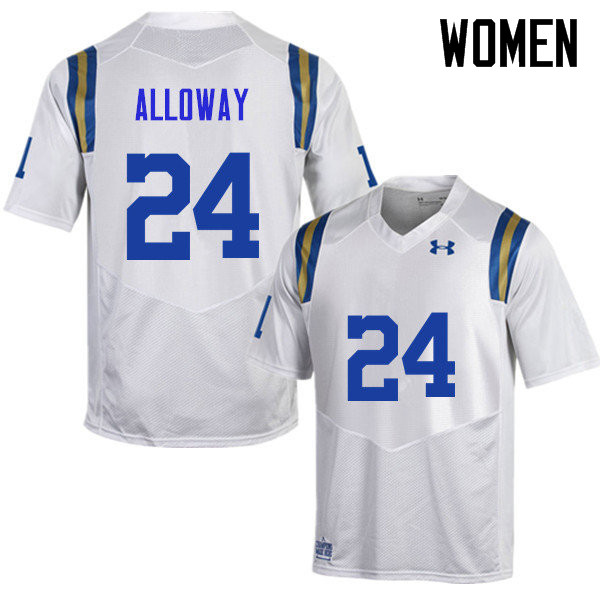 Women #24 Damian Alloway UCLA Bruins Under Armour College Football Jerseys Sale-White
